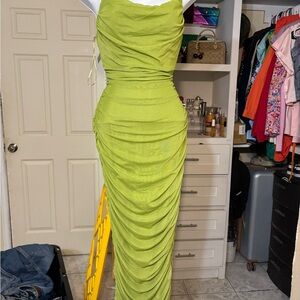 Fashion Nova Strapless Lime Dress